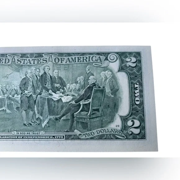 Two Dollar Bill with Green Seal Series 2003A H03472180A Serial Number - Picture 6 of 6